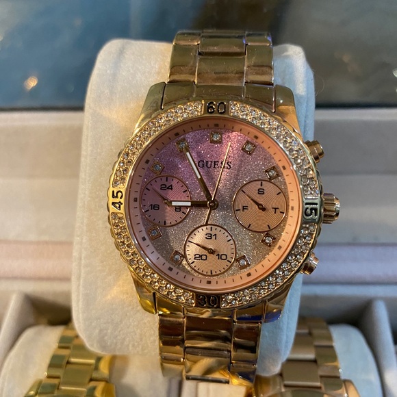 Guess Women’s Watch- Gold/Pink/Silver - Picture 2 of 5
